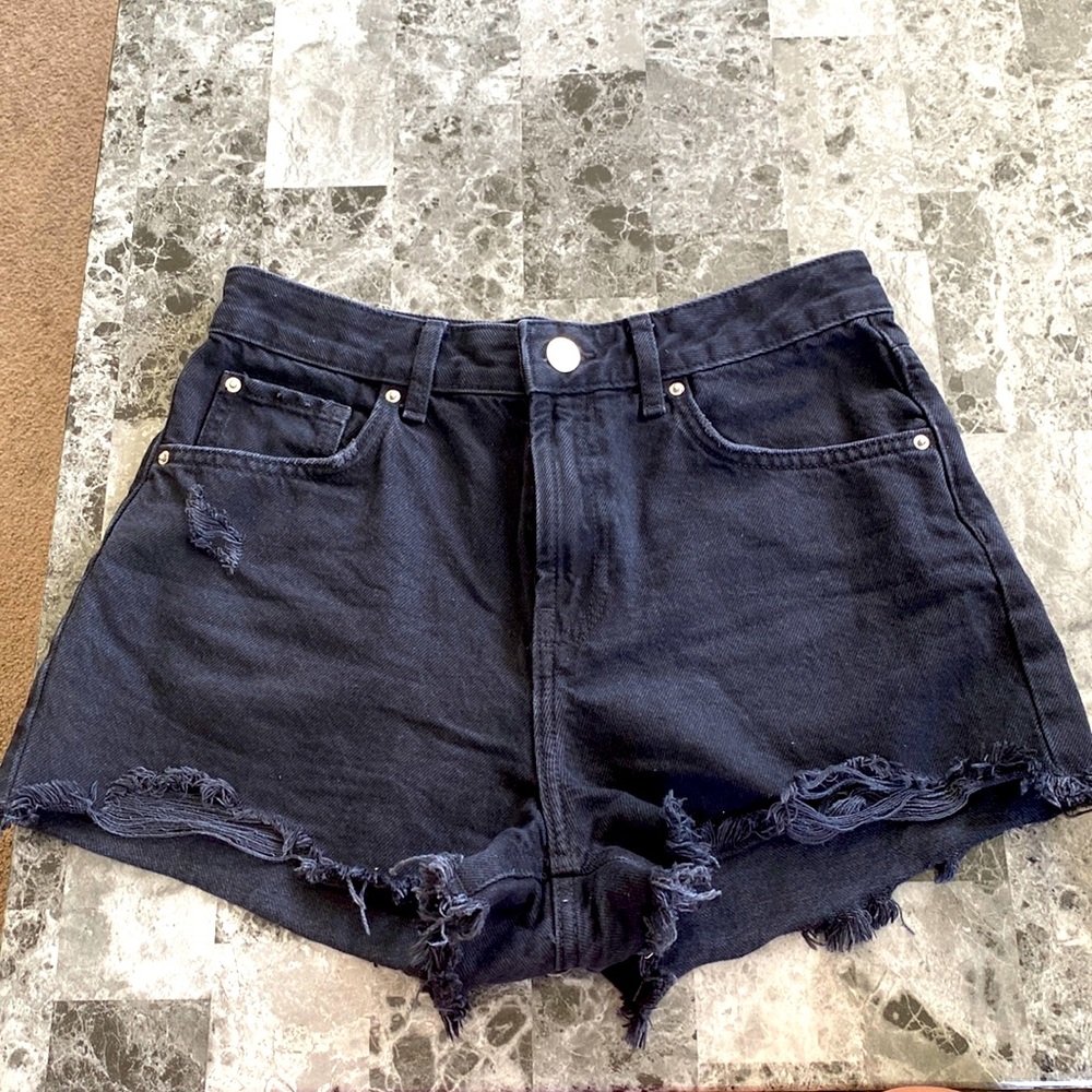 Black jean shorts